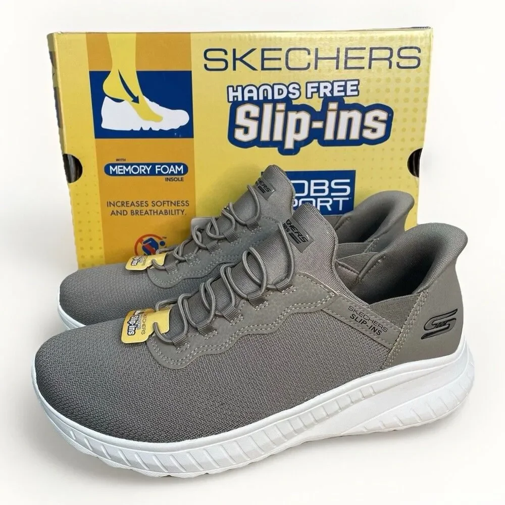 SKECHERS Bobs Sport Womens Size 9 Slip Ins Sneakers Taupe Hands Free Gray New - Picture 1 of 11
